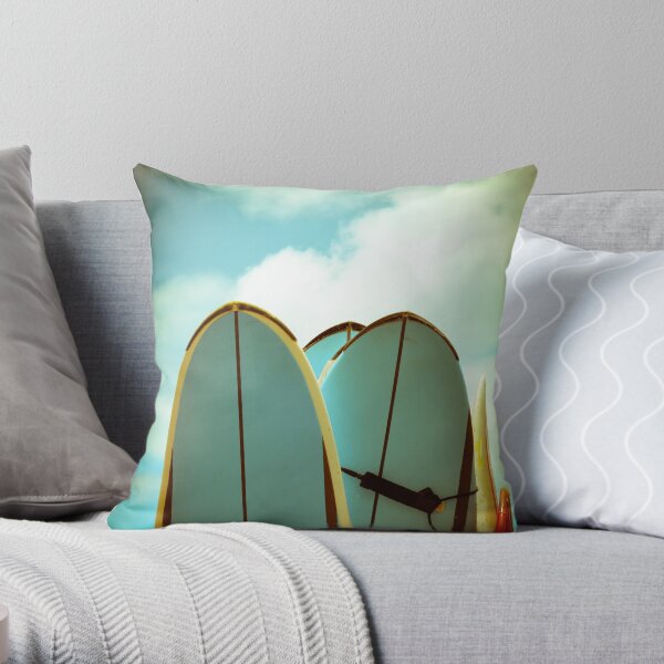 Vintage Surf Boards Throw Pillow