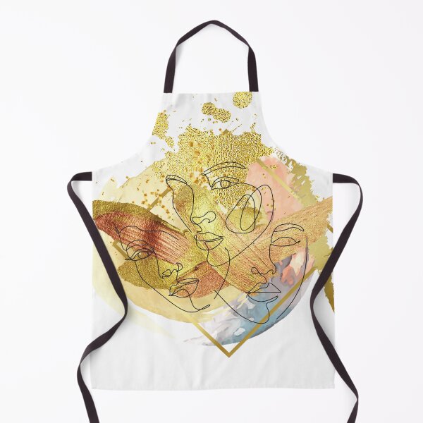 Item preview, Woman Face line, Abstract Art, Gold Metallic Brushstroke designed and sold by ORA_ORA.