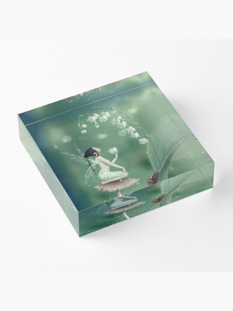 Alternate view of Lily of the Valley Flower Fairy Acrylic Block