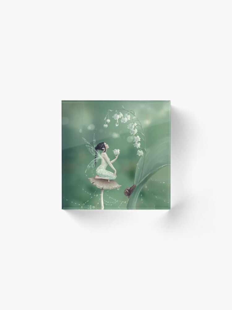 Alternate view of Lily of the Valley Flower Fairy Acrylic Block