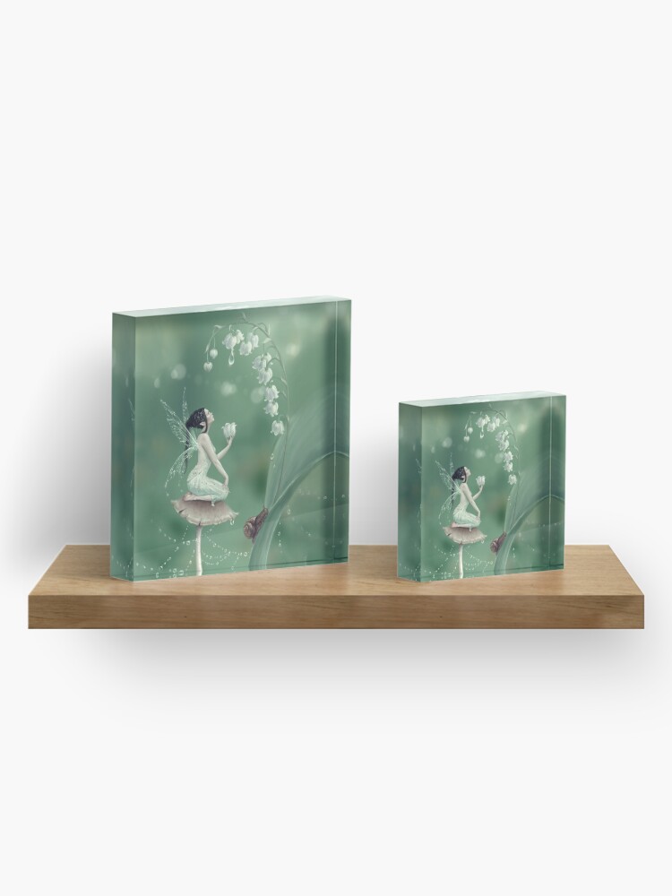 Alternate view of Lily of the Valley Flower Fairy Acrylic Block