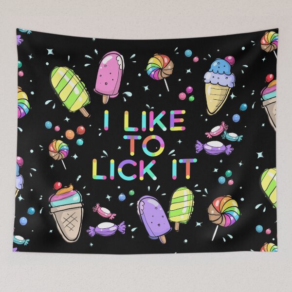 Item preview, I Like to Lick it.  Funny Suggestive Rainbow Text & Sweets  designed and sold by MunsyArt.