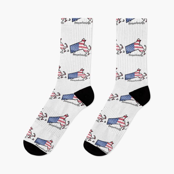 Item preview, Massachusetts State Outline with Patriotic USA American Flag designed and sold by Gsallicat.