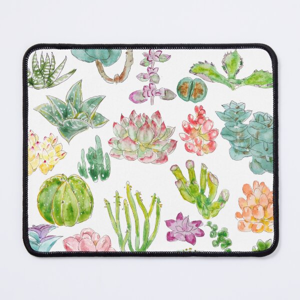 Item preview, hand painted colorful succulent collection ink and watercolor  designed and sold by ColorandColor.
