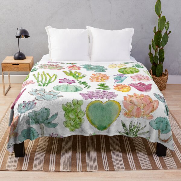 Item preview, hand painted colorful succulent collection ink and watercolor designed and sold by ColorandColor.