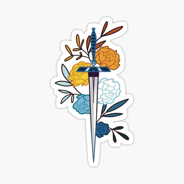 floral aroace sword • subtle pride flag Sticker
