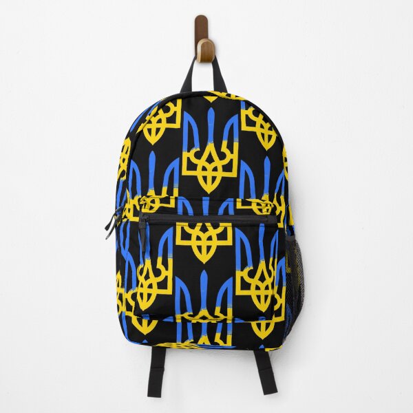 Item preview, Blue and Yellow Ukrainian Tryzub Flag designed and sold by Digi Artworks Store.
