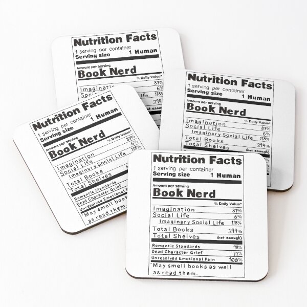 Item preview, Book Nerd: Nutrition Facts (white background) designed and sold by O1RSH.