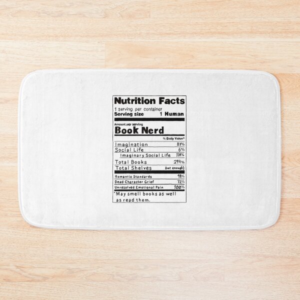 Item preview, Book Nerd: Nutrition Facts (white background) designed and sold by O1RSH.