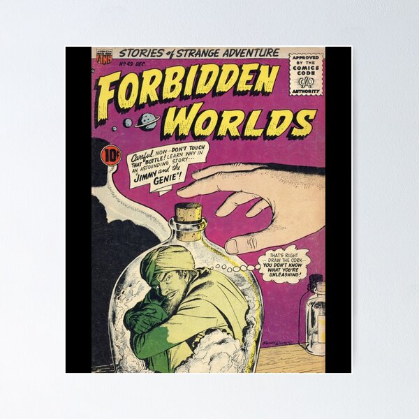 Item preview, Forbidden Worlds Vintage Golden Age Horror Comic Book Sticker designed and sold by donnielnah.