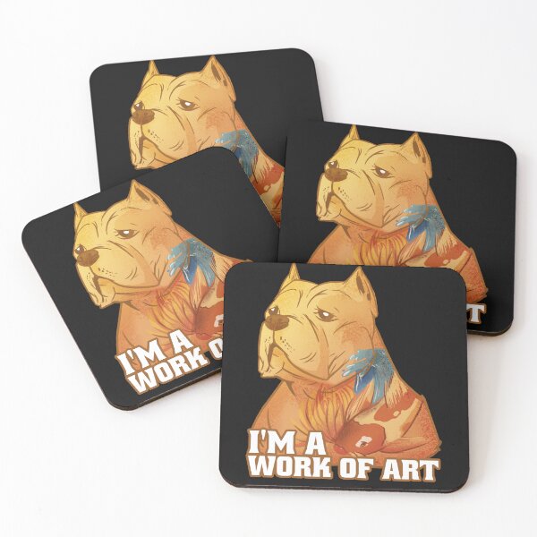Item preview, Pitbull dog with tattoo I'm a work of art designed and sold by Click-Like.
