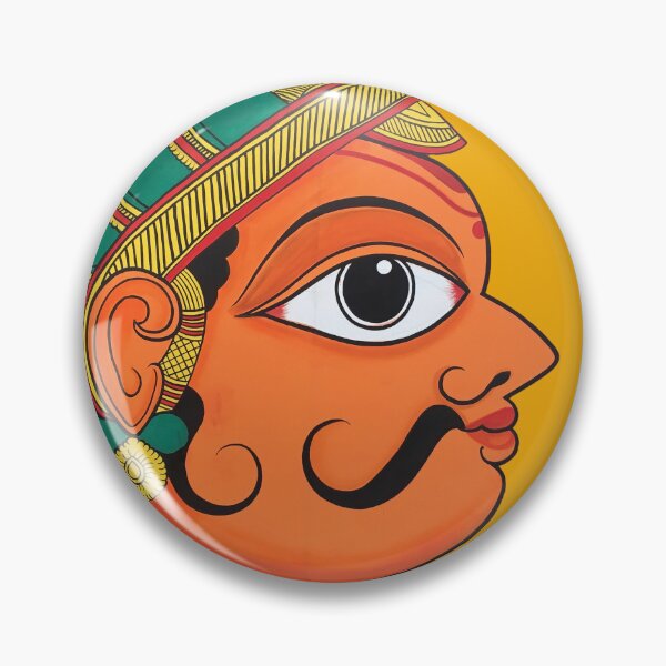 Item preview, Indian folk art face of man, male face, mustache face, king face, indian art designed and sold by gopalpjoshi.