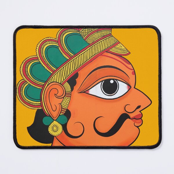 Item preview, Indian folk art face of man, male face, mustache face, king face, indian art designed and sold by gopalpjoshi.