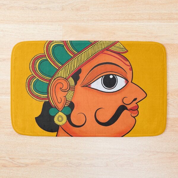 Item preview, Indian folk art face of man, male face, mustache face, king face, indian art designed and sold by gopalpjoshi.