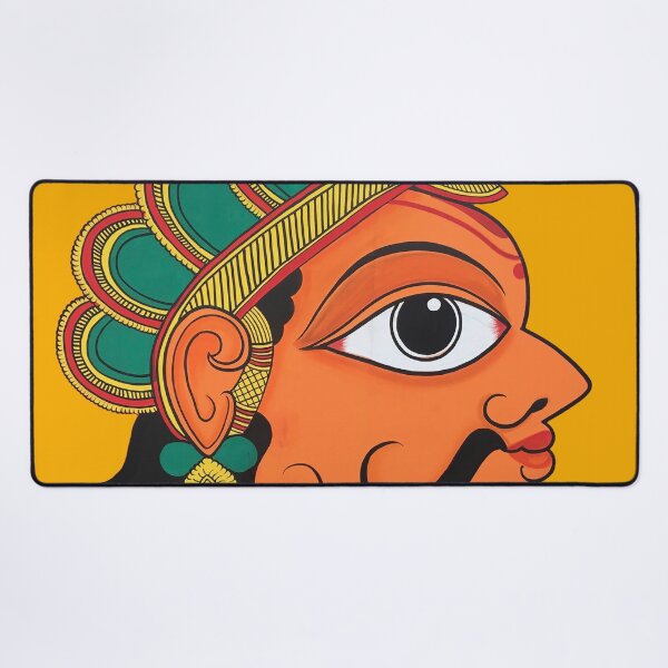 Item preview, Indian folk art face of man, male face, mustache face, king face, indian art designed and sold by gopalpjoshi.