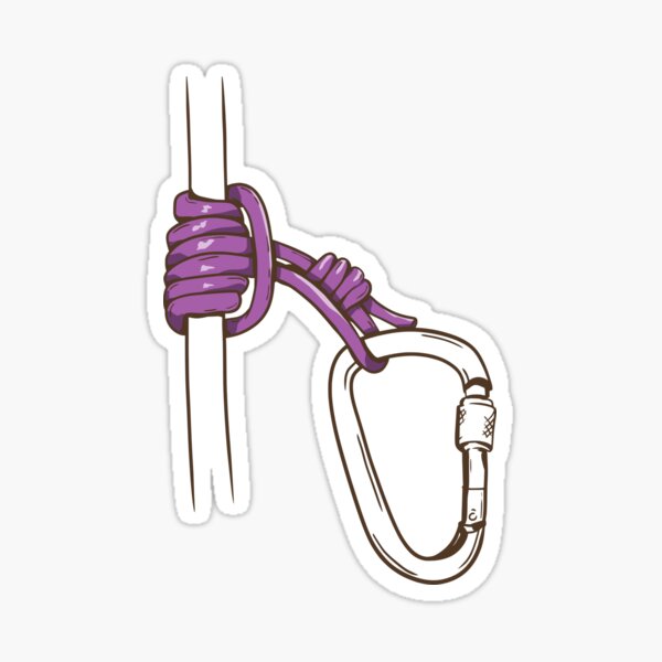 Rock Climbing Prusik Knot and Rope Sticker for Sale by piedaydesigns