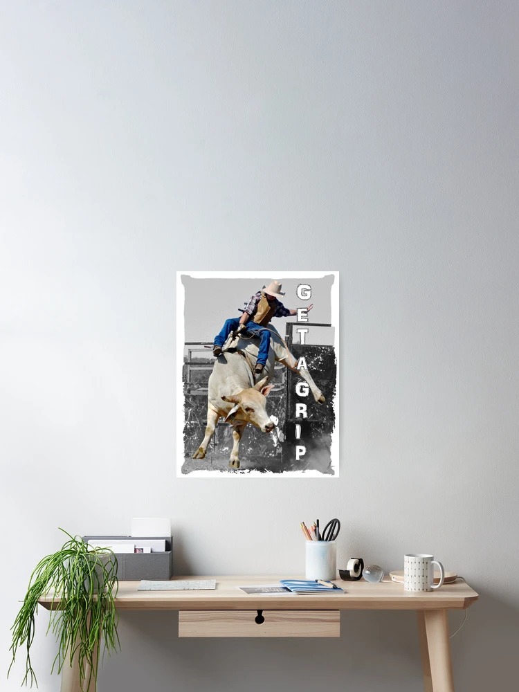 Thumbnail 2 of 3, Poster, BULL RIDER, RODEO ART designed and sold by Barbara Jean Photo Art And Design.