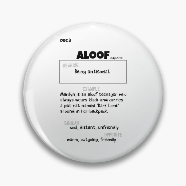 Item preview, December 3 Aloof designed and sold by Square Root of Squid.