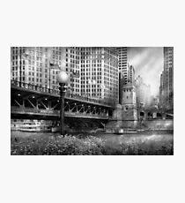 Chicago, IL - DuSable Bridge built in 1920 - BW Photographic Print