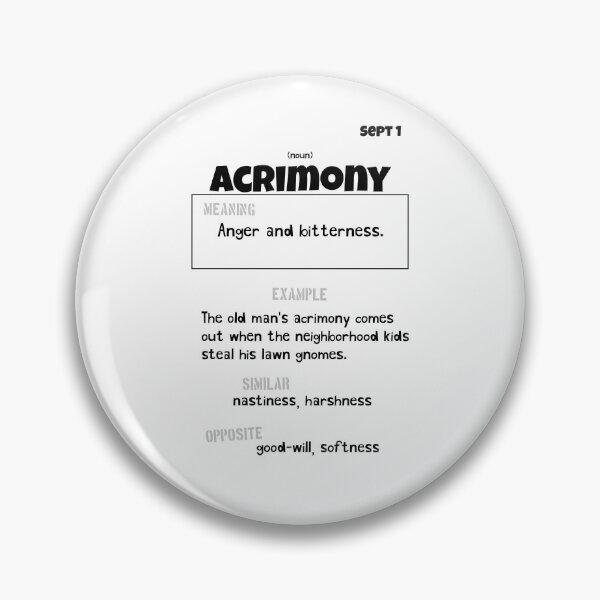 Item preview, September 1 Acrimony designed and sold by Square Root of Squid.