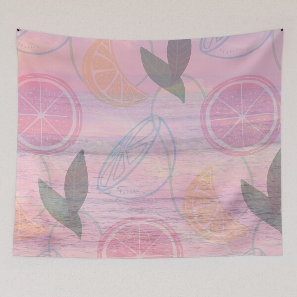 Item preview, pink romantic summer lemon in the sea pattern designed and sold by Beeroclock.
