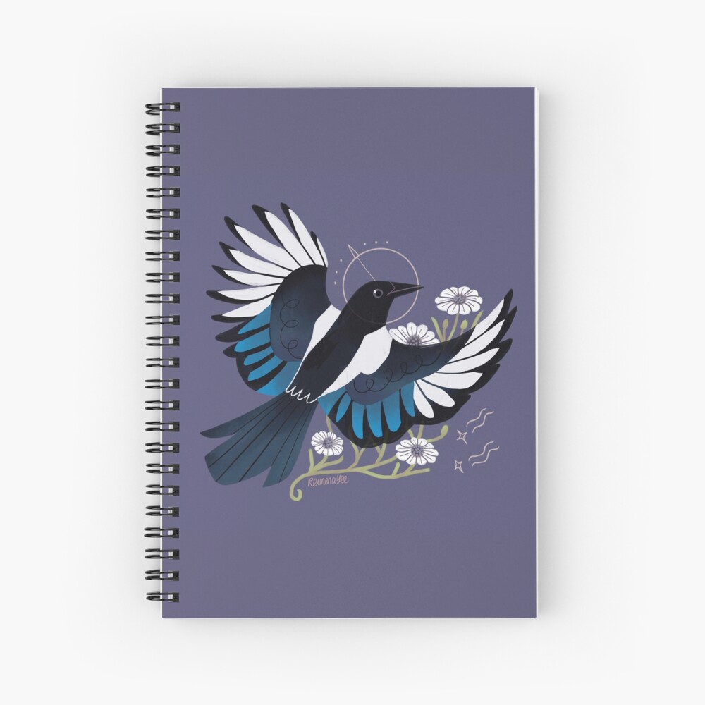 Familiar - European Magpie Spiral Notebook