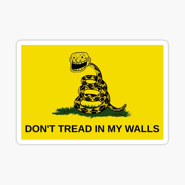 Snekright gadsden flag parody meme no step on snek sticker