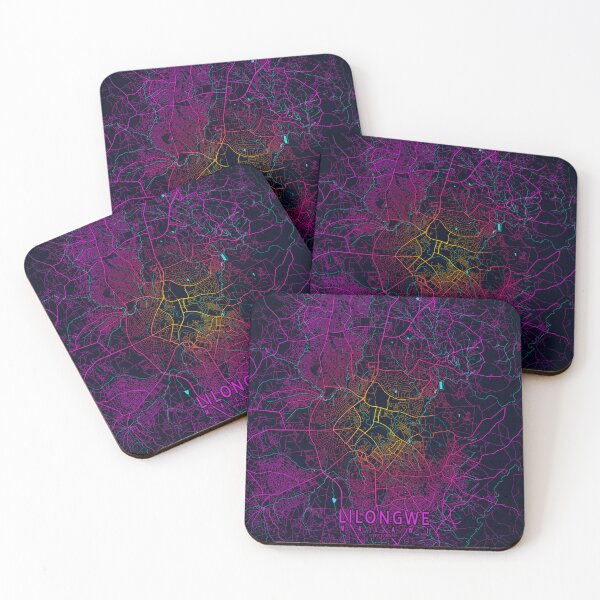 Item preview, Lilongwe City Map Malawi - Neon designed and sold by deMAP.