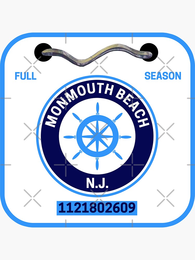 "Monmouth Beach New Jersey Beach Badge" Sticker for Sale by fearcity