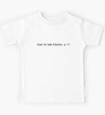 Alias "fu" to sudo last command - Funny Black Text Bash User Design Kids Tee