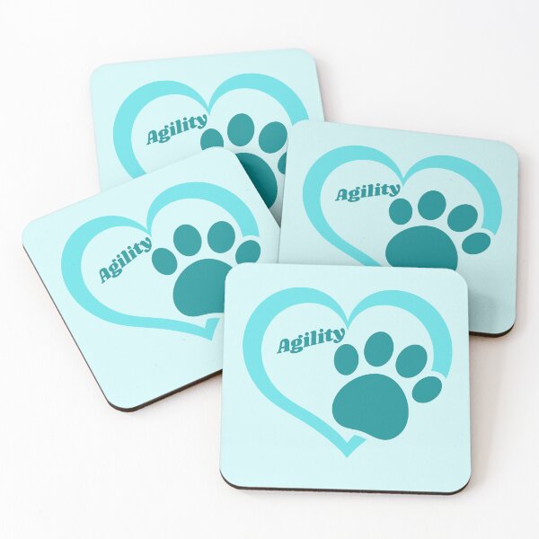 Item preview, Agility in a turquoise heart with a paw designed and sold by PausePapote.