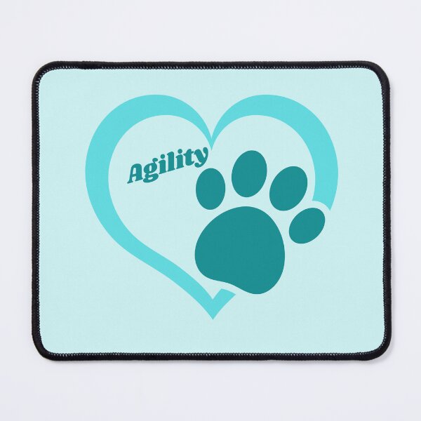 Item preview, Agility in a turquoise heart with a paw designed and sold by PausePapote.