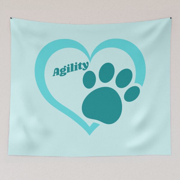Item preview, Agility in a turquoise heart with a paw designed and sold by PausePapote.