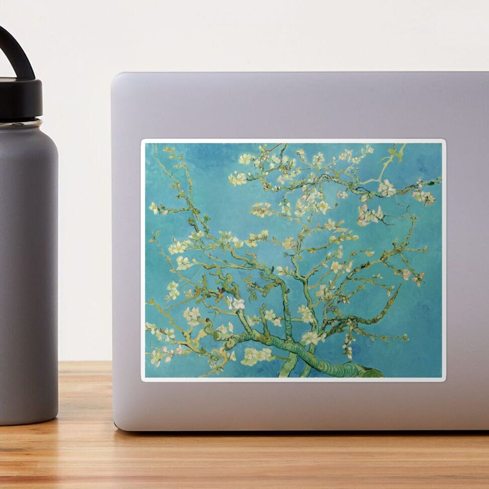 Almond Blossoms 1890 by Vincent van Gogh Sticker by Art Anthology - Pixels