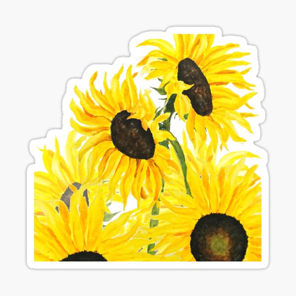 Item preview, hand painted yellow sunflowers 2017 designed and sold by ColorandColor.
