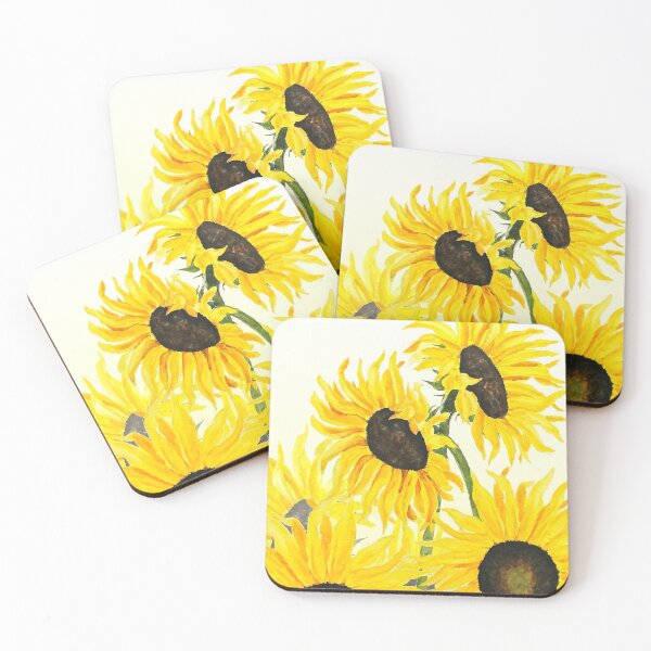 Item preview, hand painted yellow sunflowers 2017 designed and sold by ColorandColor.