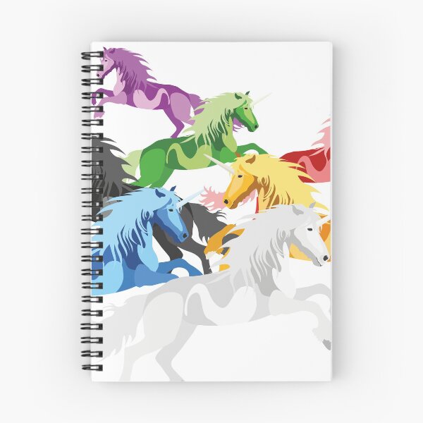 Aperçu de l'œuvre Illustration coloré licornes sauvages créée et vendue par GreenOptix.