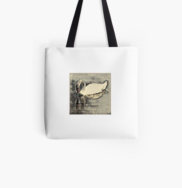 Japanese art print swan All Over Print Tote Bag