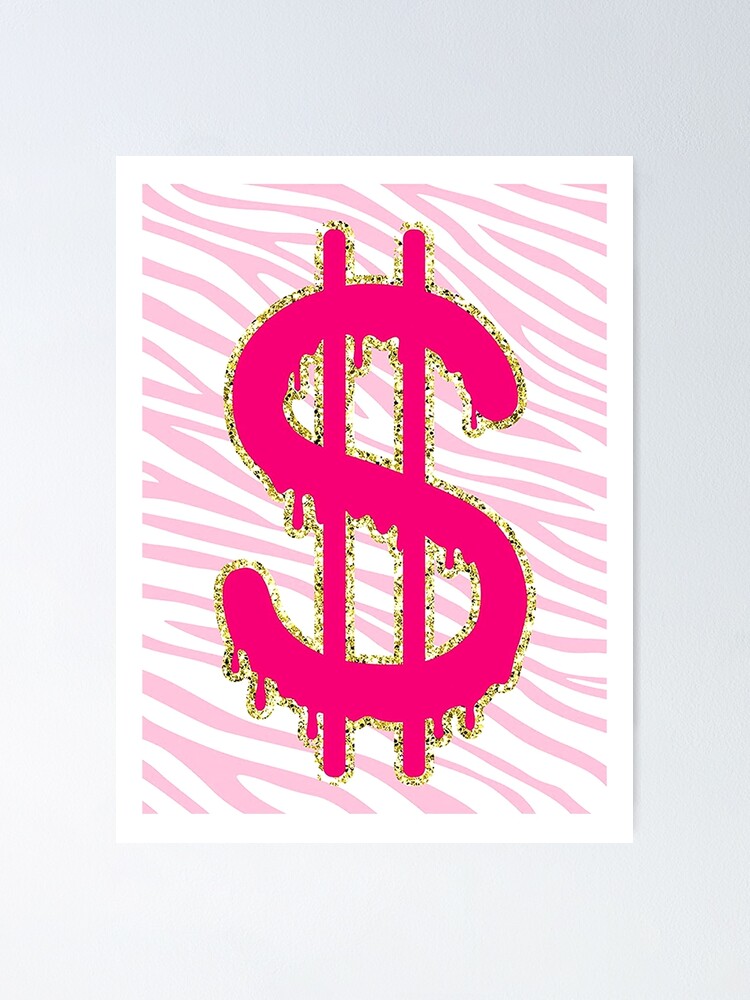 Pink Dollar Sign - Preppy Aesthetic Art Print by Aesthetic Wall