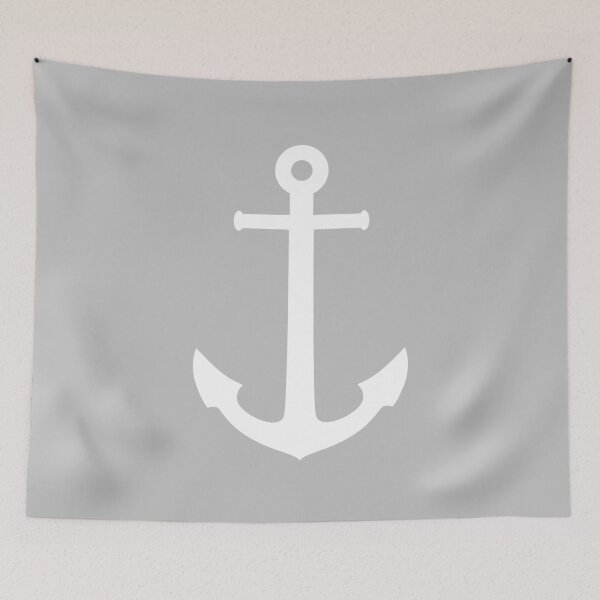 Item preview, White Anchor On Silver Gray designed and sold by rewstudio.