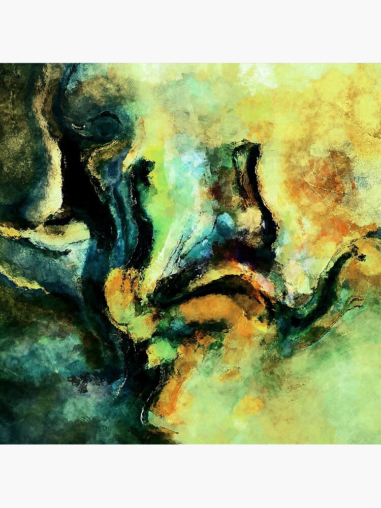 "Green and Yellow Abstract Painting / Surrealist Art" Poster by