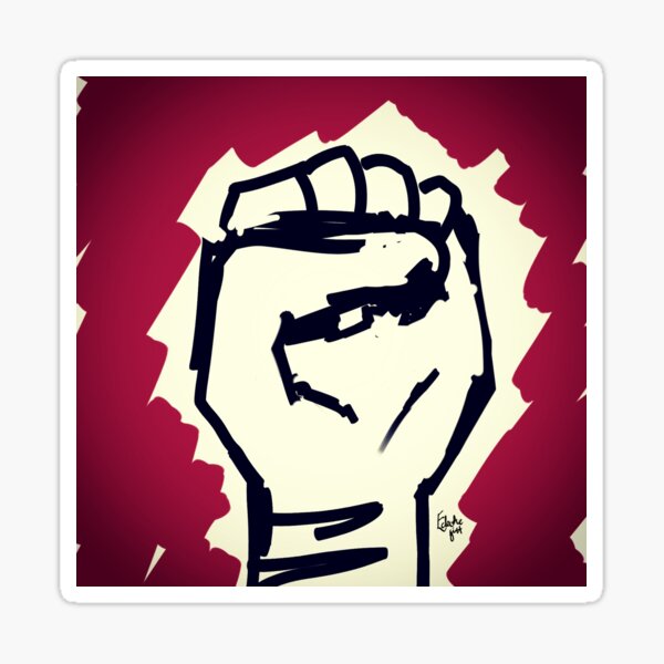 Power - black power salute vignette Sticker