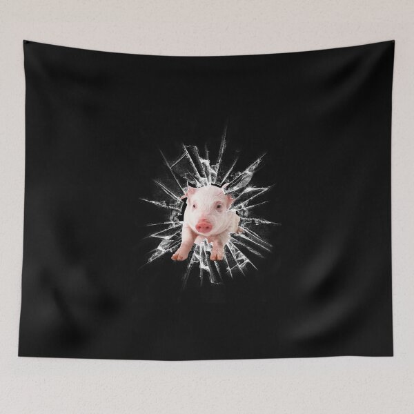 Item preview, Pig behind the broken glass , Pigs Lover designed and sold by HolliuxGift.