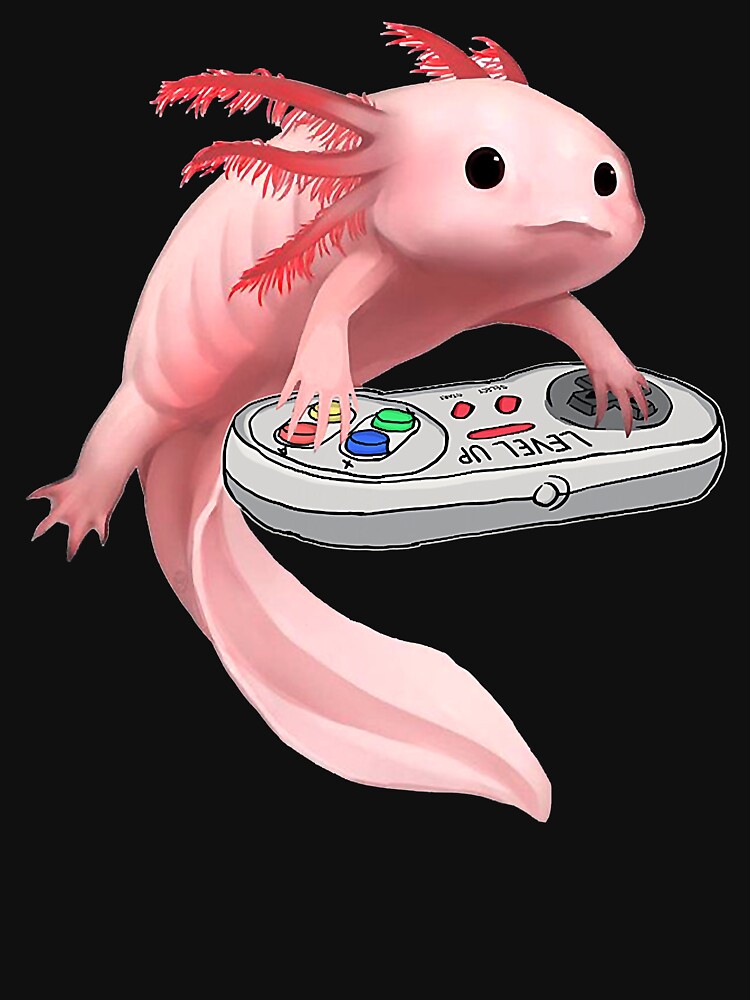 Gamesolotl Gamer Axolotl Fish Playing Video Games Lizard Funny