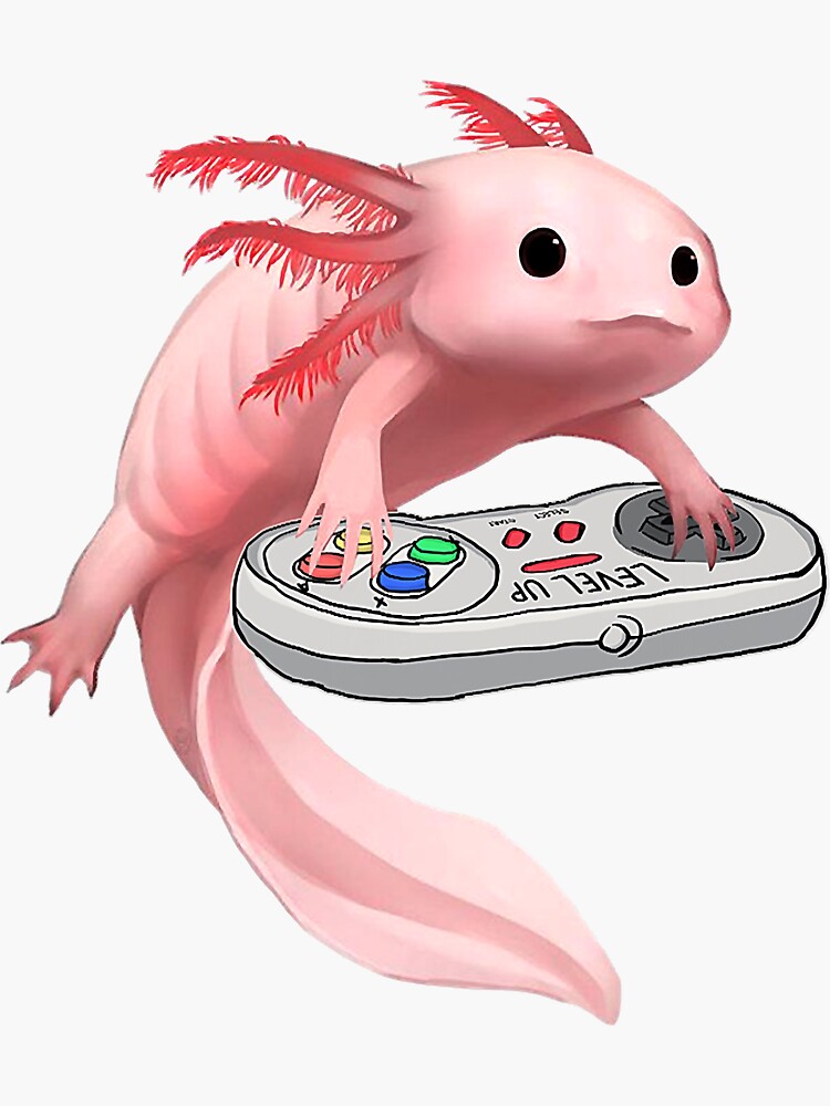 Funny Gamesolotl Gamer Axolotl Fish Playing Video Games Lizard