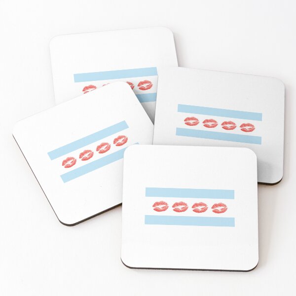 Item preview, Chicago Flags with Lips designed and sold by ArtThatGlitters.