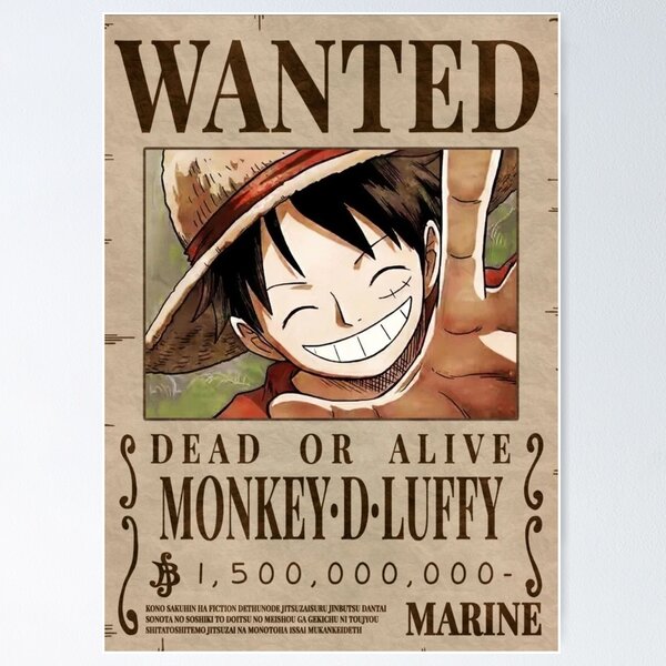 Cheap Kraft Paper Posters One Piece Luffy 1.5 Billion Bounty