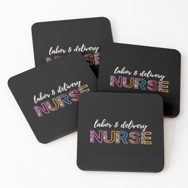 Item preview, Floral Labor and Delivery Nurse (white text)- RN - Registered Nurse - Labor and Delivery Room Nurse designed and sold by CaitU.