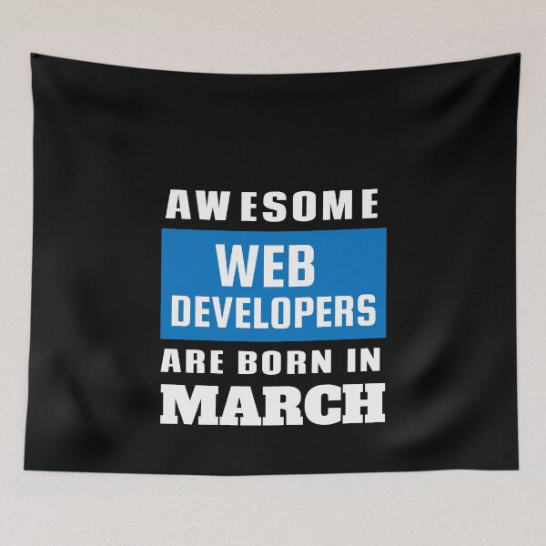 Item preview, Awesome Web Developers Are Born In March - Birthday designed and sold by Superhero Gear.