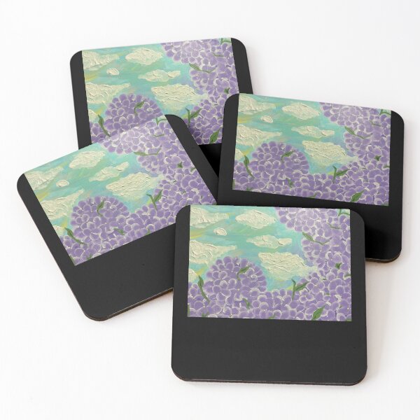 Item preview, Gracies Hydrangeas meadow, garden, clouds, sky, flowers designed and sold by MataJrRay.